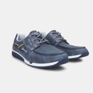 Bata Laces Navy Blue, Black Men's boat shoes