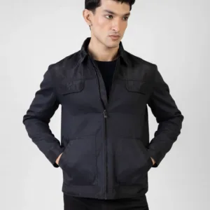 Brumano Black Casual Collar Jacket