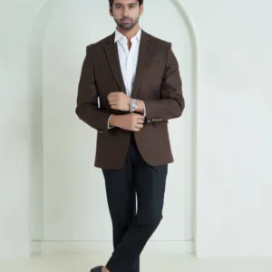 Lawrencepur Brown Self Stripes Worsted Tweed Classic Blazer