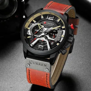 CURREN 8329 Men's Leather Strap Wrist Watch
