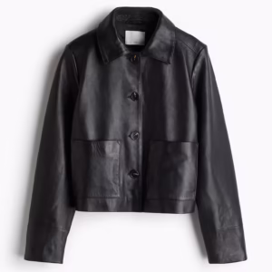 H&M Black Ladies' Smooth Leather Jacket 