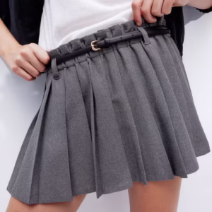 H&M Grey Ladies' Pleated Mini Skirt