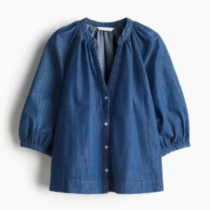 H&M Ladies' Balloon-Sleeved Denim Blouse