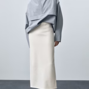 Mango Ladies' Straight Wool-Blend Midi Skirt