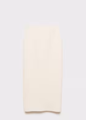 Mango Ladies’ Straight Wool-Blend Midi Skirt(2)
