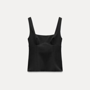 ZARA Black Ladies' Sleeveless Top with Back Bow