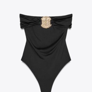ZARA Ladies' Swimsuit with a Bandeau Neckline and Metal Piece