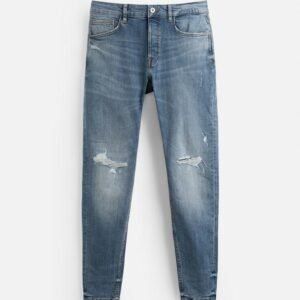 ZARA Men’s Ripped Skinny Fit Blue Jeans