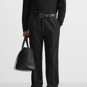 ZARA Men’s Textured Wool Blend Trousers