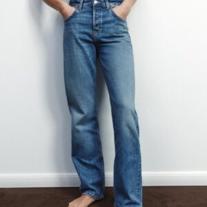 Zara Ladies' Straight-Leg Mid-Rise Blue Jeans