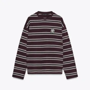 Zara Long Sleeves Ladies' Striped Embroidered T-Shirt 