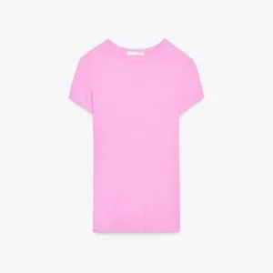 Zara's Fashion Short Sleeves Rib Viscose T-Shirt