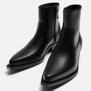 Zara's, Leather Cowboy, Black, Men's boots,