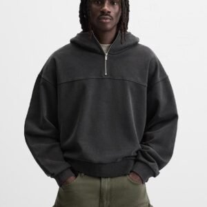 Zara's Men's Quarter-Zip Hoodie Sweatshirt