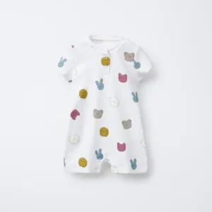 Zara's Neckline White Babies' Sleepsuit