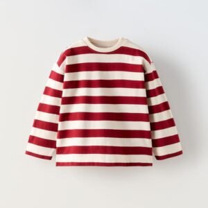 Zara's Red And White Babies' T-shirt  long sleeves